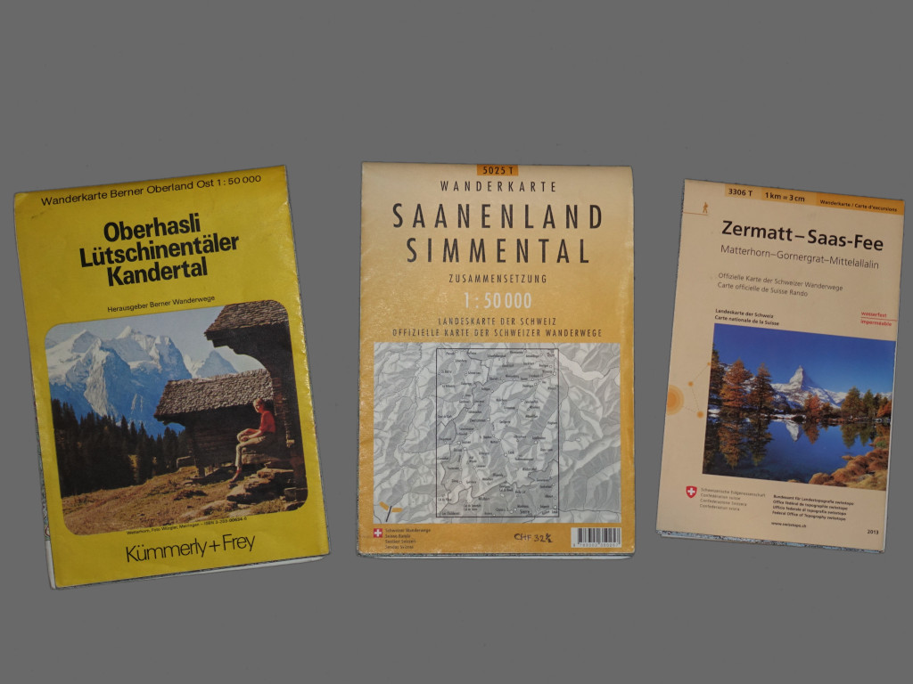 Swiss Wanderweg maps, old and new