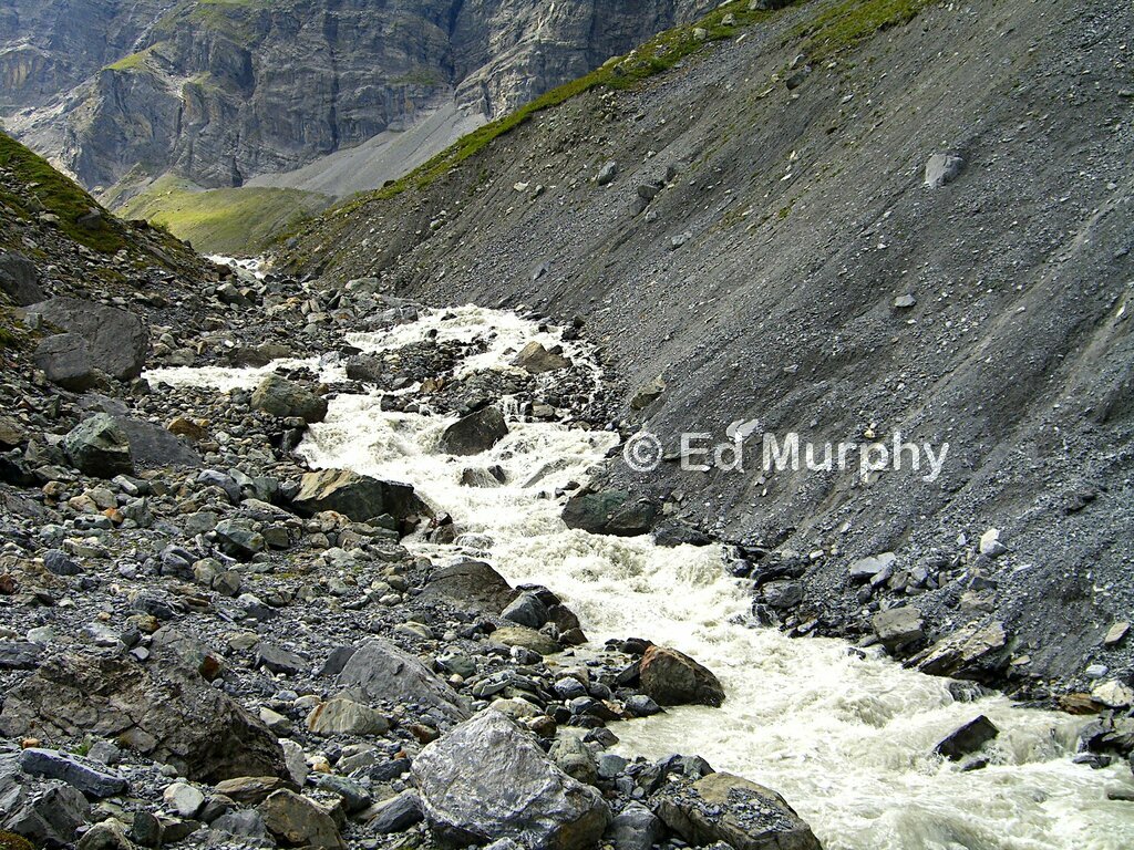 The White L&uuml;tschine near its source in the Tschingelfirn icefield