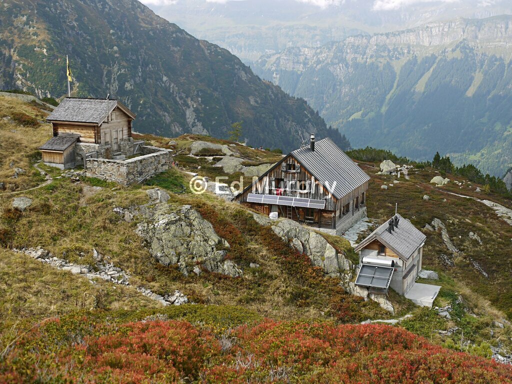 The Windegg Hut amid autumn colours