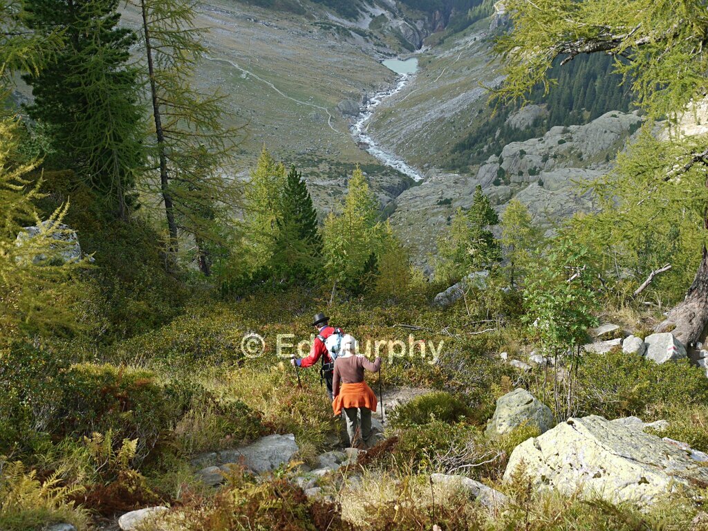 The "Stotziger Weg" from the Windegg Hut and the Triftwasser below