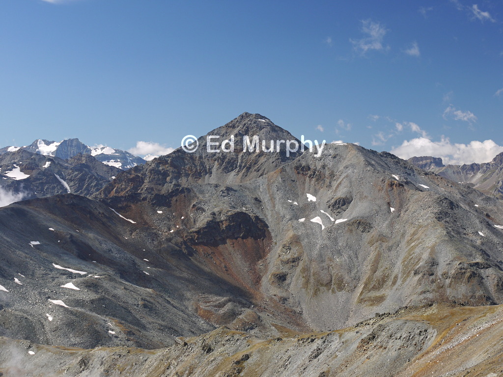 The Schwarzhorn and the Dreizehntenhorn, seen from the Augstbordhorn