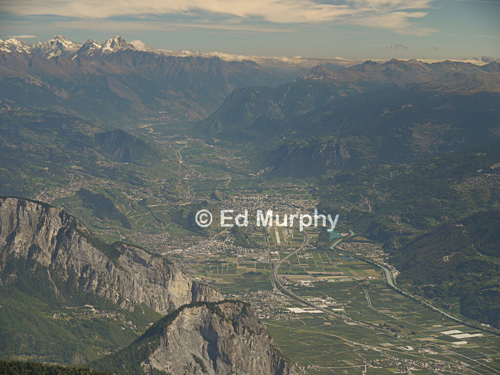 The upper Rh&ocirc;ne Valley from the summit of the Grand Chavalard