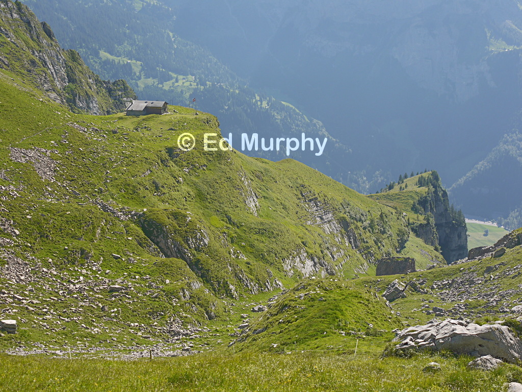 The Ober Wend Hut on its perch above the Melchtal