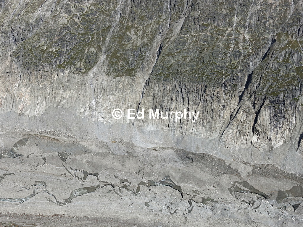 The Oberaletsch glacier and the track to the Oberaletsch Hut