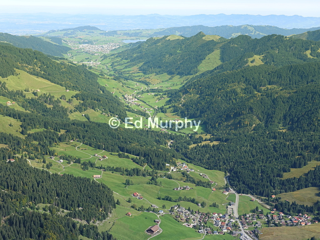 The Alptal from the summit of the Gross Mythen