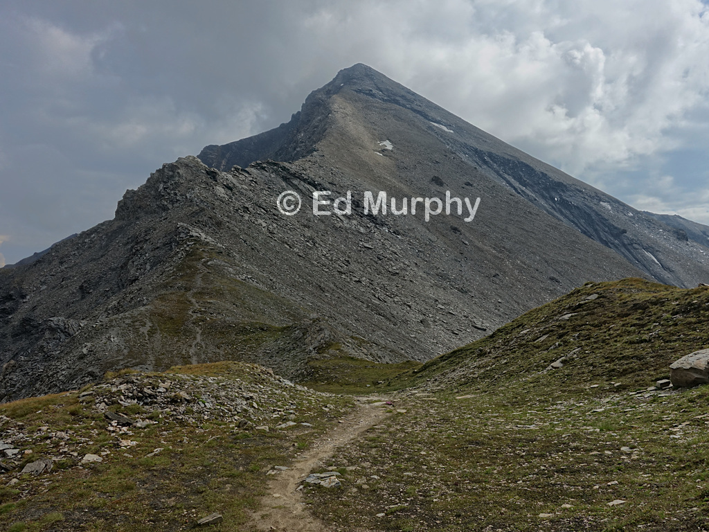 The summit of the Muttler seen from the Rossbodenjoch