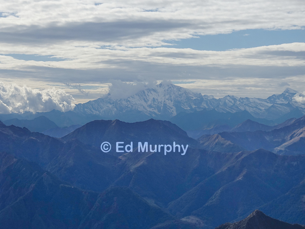 The view to Monte Rosa from Monte Gridone's summit